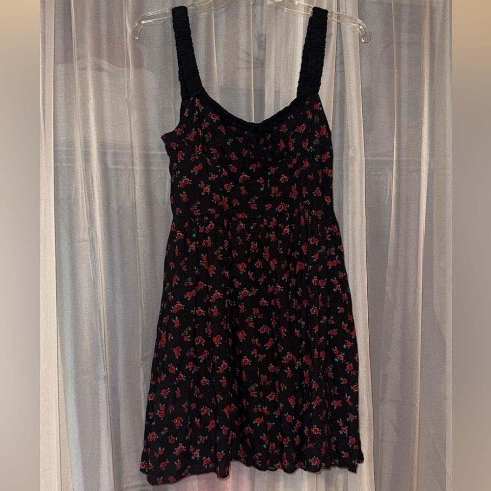 Aeropostale Black Dress with Red Floral Pattern